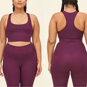 Girlfriend Collective Paloma Racerback Sports Bra in Plum